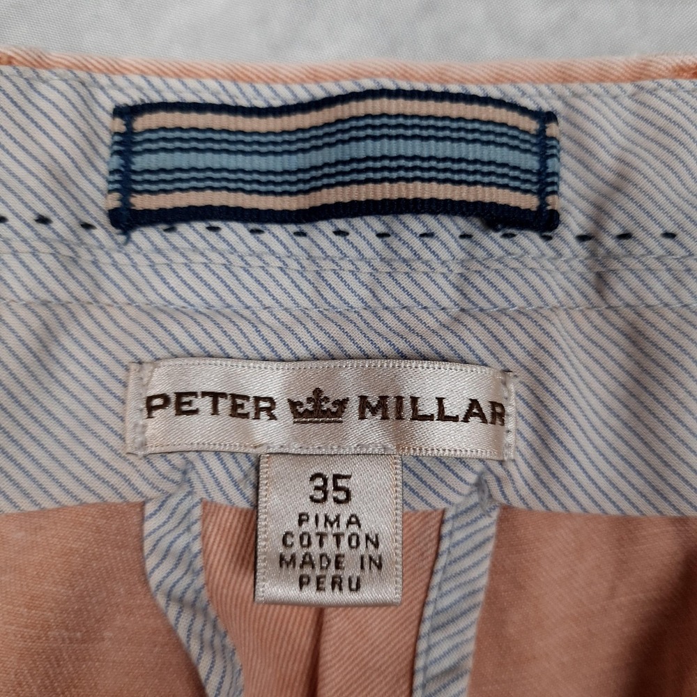 Peter Millar Shorts Mens 34/35 Orange Pima Cotton Chino 8" Myopia Hunt Club Fox - Picture 14 of 15